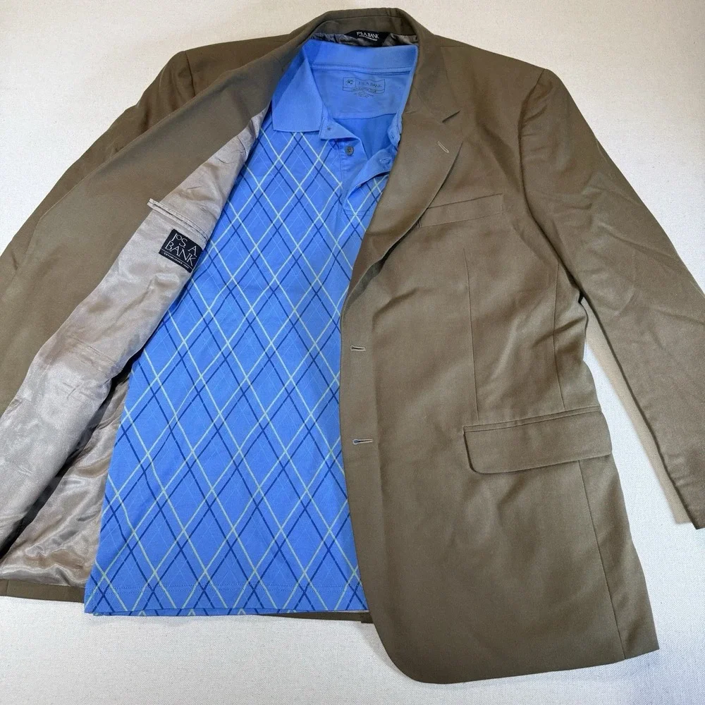Jos A Bank Wool Cashmere Blazer Jacket Mens 46R And Jos A Bank Ledbetter Polo XL